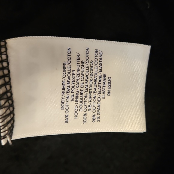 Lands' End Long Sleeve Serious Sweats Full Zip Hoodie Black Medium Sweatshirt - Picture 6 of 7